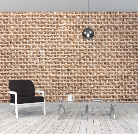 Picture of Natural brown linen fabric background